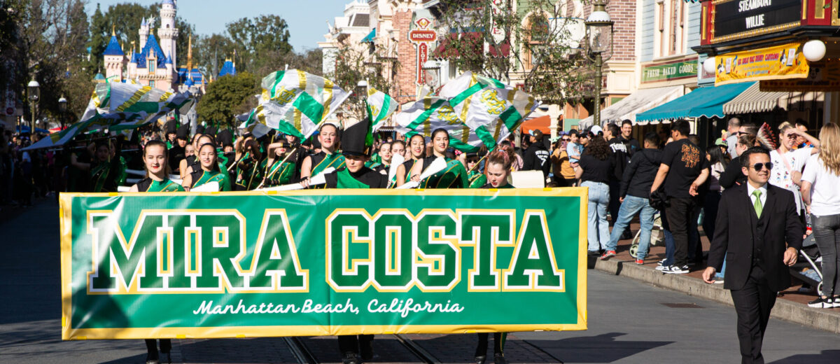 Mira Costa Bands marching in the Disneyland parade